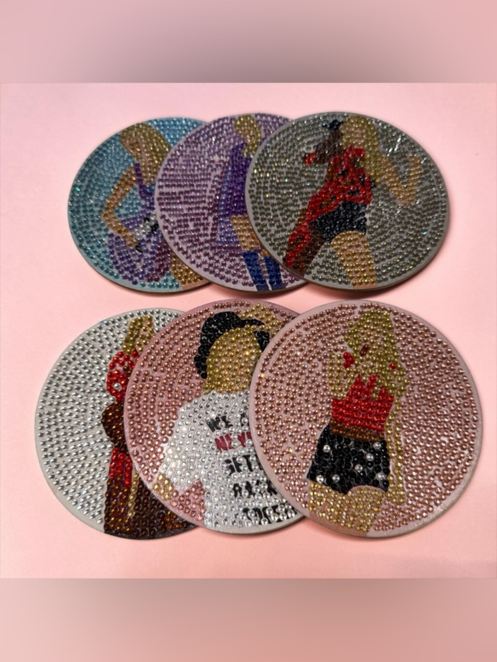 Taylor Swift Rhinestone Wooden Coasters